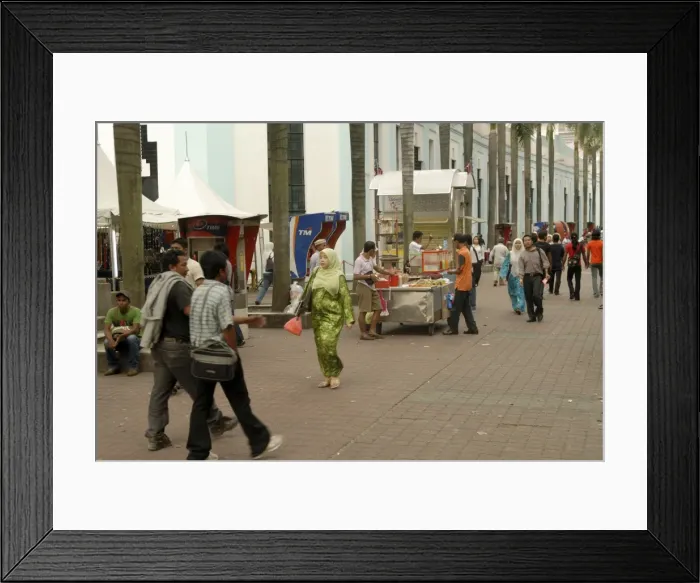 Framed Print : Pedestrians and foodstalls opposite Central Market Framed Print : Pedestrians and foodstalls opposite Central Market