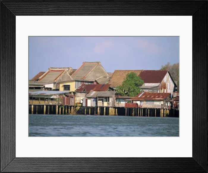 Framed Print : Traditional stilt houses by the Terengganu River in Kuala Terengganu Framed Print : Traditional stilt houses by the Terengganu River in Kuala Terengganu