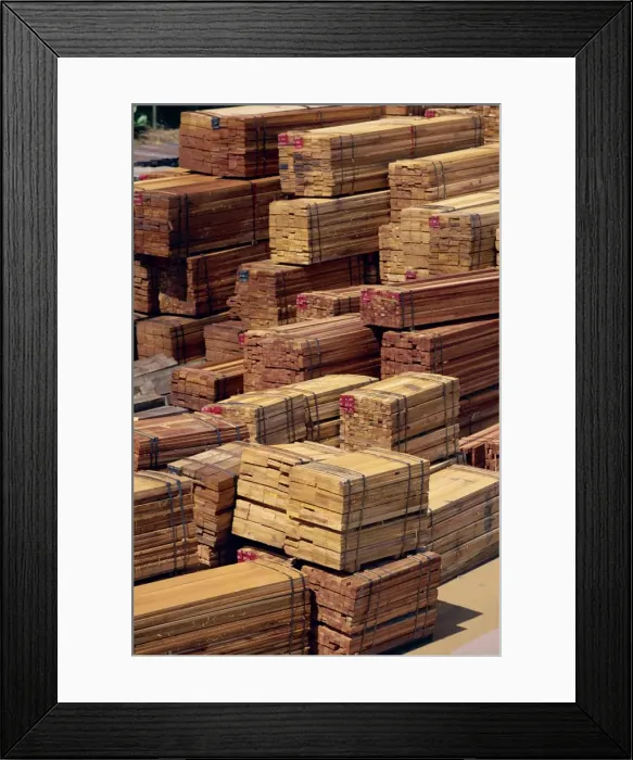 Framed Print : Piles of timber at Beaufort train station Framed Print : Piles of timber at Beaufort train station