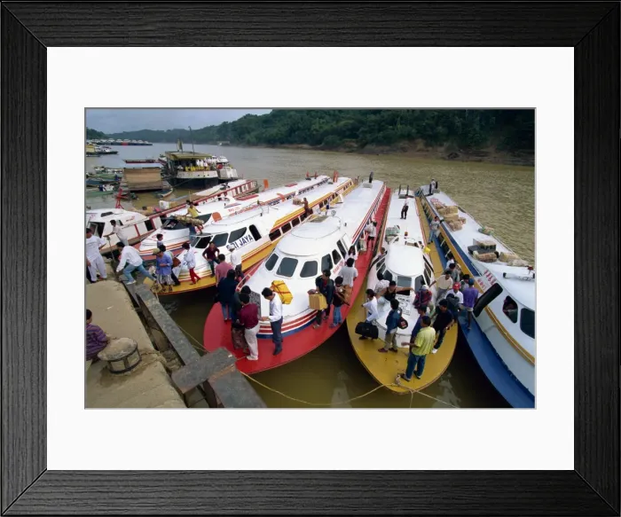 Framed Print : Express boats on the Rejang River at Kapit in Sarawak Framed Print : Express boats on the Rejang River at Kapit in Sarawak