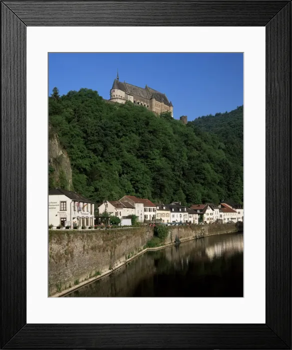 Framed Print : Vianden town and castle Framed Print : Vianden town and castle