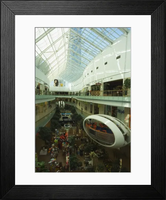 Framed Print : Europa Tower Shopping Complex Modern Interior Design Dining Capsule Framed Print : Europa Tower Shopping Complex Modern Interior Design Dining Capsule