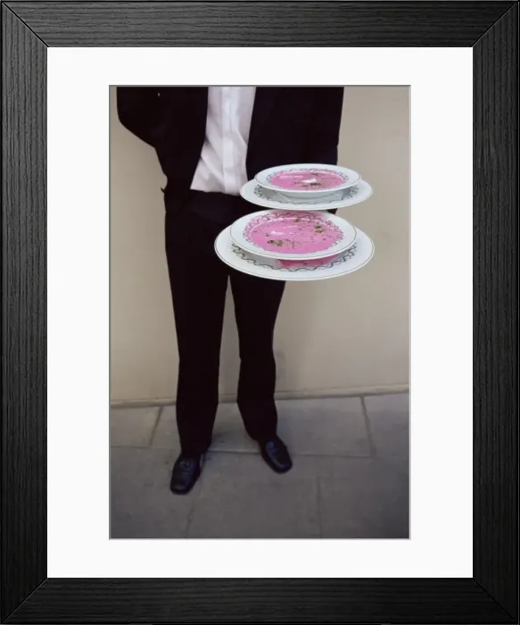 Framed Print : Cold leek soup with meat Framed Print : Cold leek soup with meat