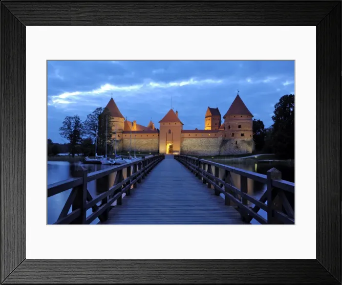 Framed Print : Trakai Castle illuminated at night Framed Print : Trakai Castle illuminated at night