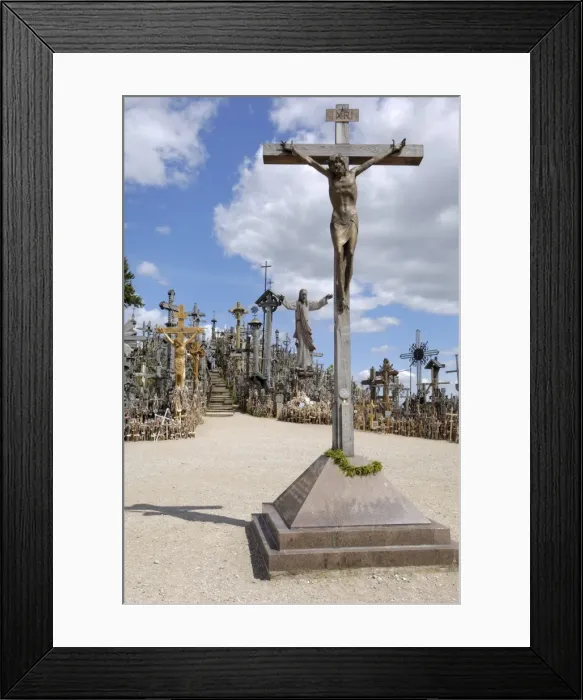 Framed Print : Cross laid by Pope John Paul II in 1993 at the Hill of Crosses Framed Print : Cross laid by Pope John Paul II in 1993 at the Hill of Crosses