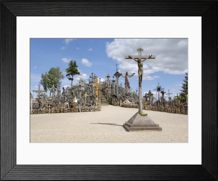 Framed Print : Cross laid by Pope John Paul II in 1993 at the Hill of Crosses Framed Print : Cross laid by Pope John Paul II in 1993 at the Hill of Crosses