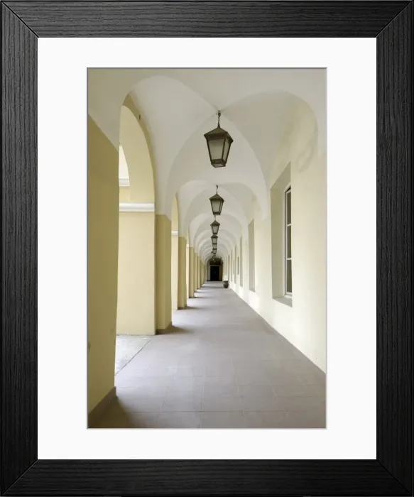 Framed Print : Courtyard cloisters in the university Framed Print : Courtyard cloisters in the university