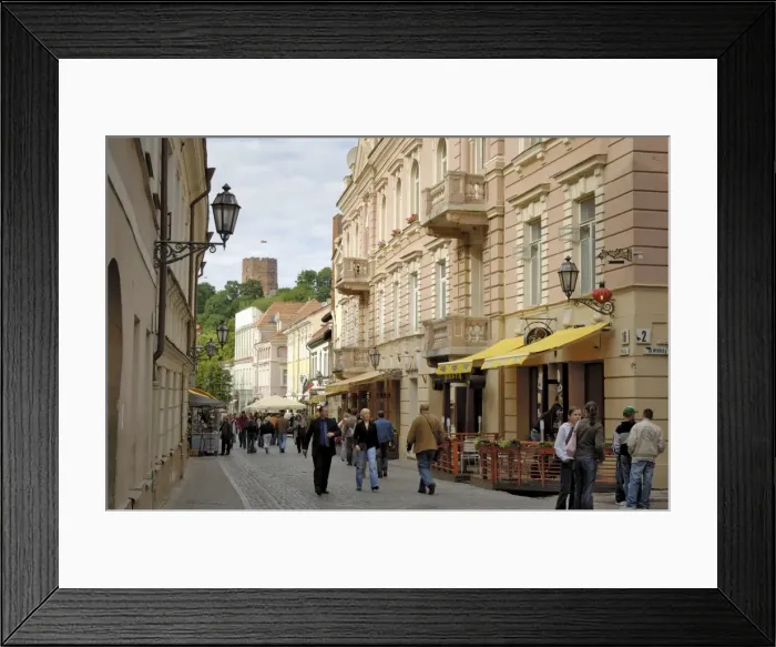 Framed Print : Pilies Gatve with the Old Castle in the background Framed Print : Pilies Gatve with the Old Castle in the background