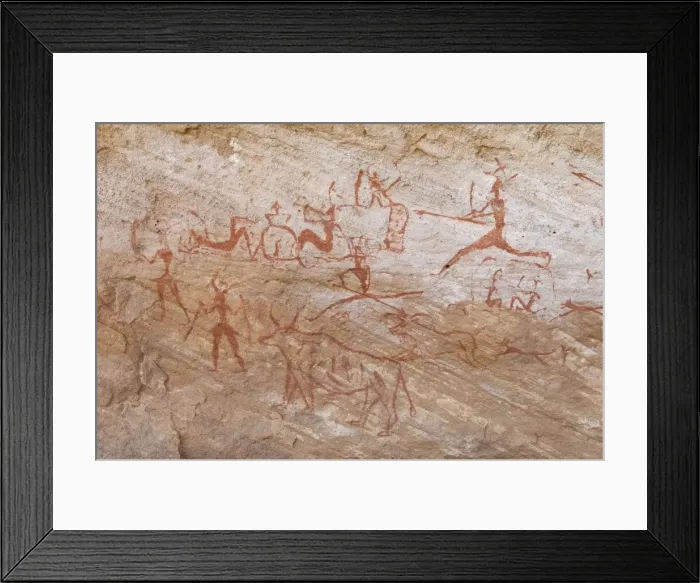 Framed Print : Prehistoric rock paintings Framed Print : Prehistoric rock paintings
