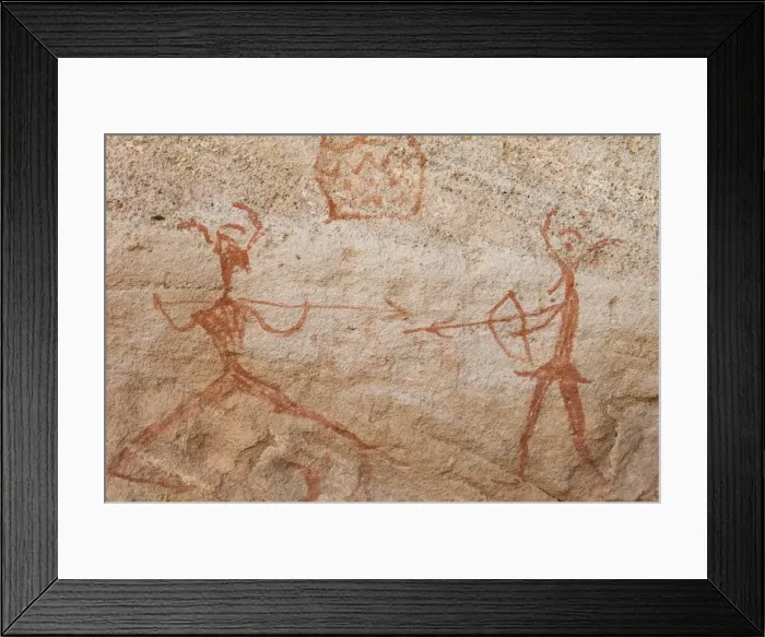 Framed Print : Prehistoric rock paintings Framed Print : Prehistoric rock paintings