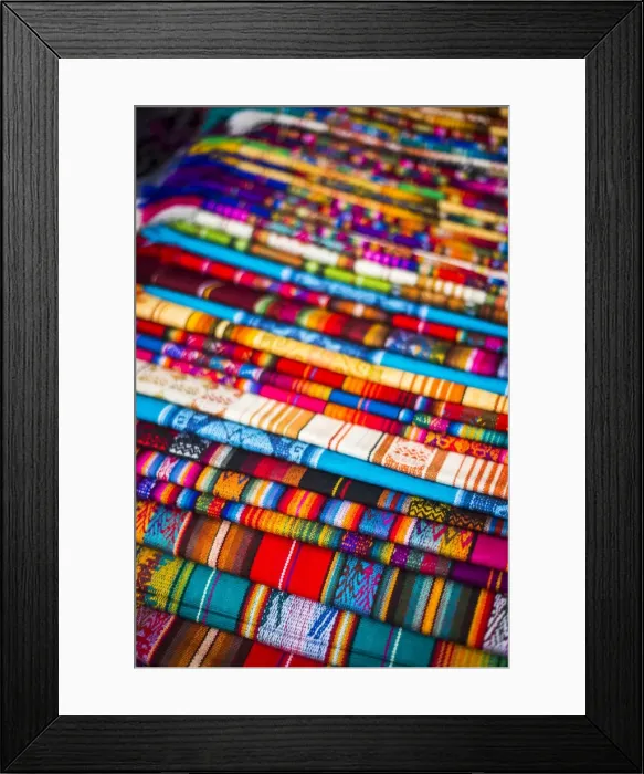 Framed Print : Scarves for sale in Otavalo Market, Imbabura Province, Ecuador, South America Framed Print : Scarves for sale in Otavalo Market, Imbabura Province, Ecuador, South America