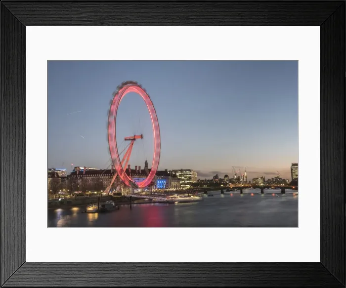 Framed Print : The London Eye at night seen from Golden Jubilee Bridge, London, England, United Kingdom Framed Print : The London Eye at night seen from Golden Jubilee Bridge, London, England, United Kingdom
