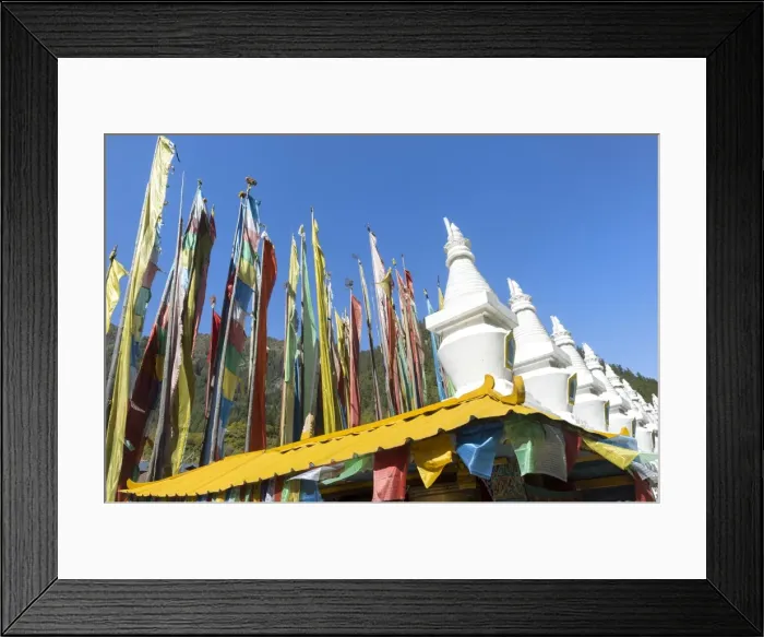 Framed Print : Stupas and flags at Shuzheng Tibetan village, Jiuzhaigou National Park, UNESCO World Heritage Site Framed Print : Stupas and flags at Shuzheng Tibetan village, Jiuzhaigou National Park, UNESCO World Heritage Site