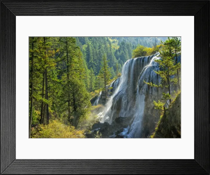 Framed Print : Pearl Shoal Waterfall, Unesco World Heritage Site, Jiuzhaigou National Park, Sichuan Province Framed Print : Pearl Shoal Waterfall, Unesco World Heritage Site, Jiuzhaigou National Park, Sichuan Province