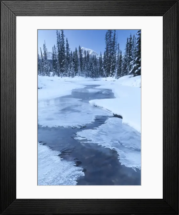 Framed Print : Small Stream in Winter, Banff National Park, Alberta, Canada, North America Framed Print : Small Stream in Winter, Banff National Park, Alberta, Canada, North America