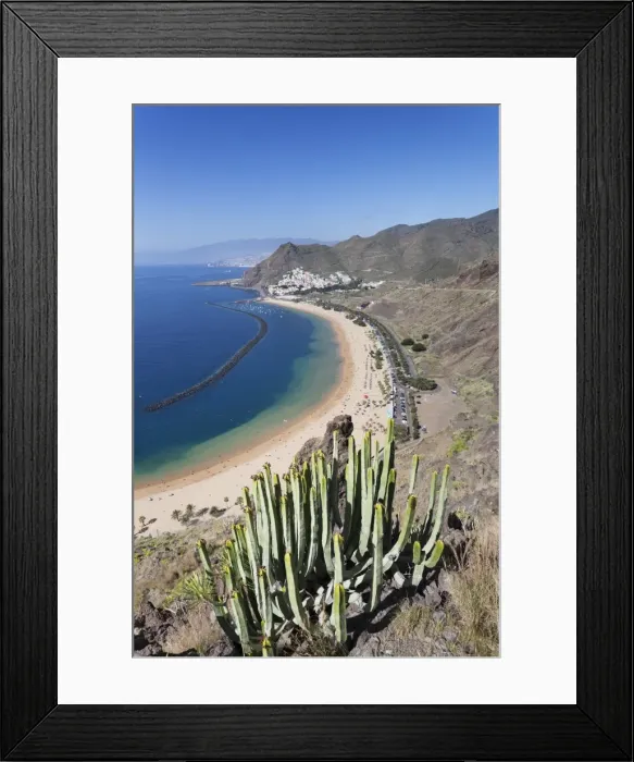 Framed Print : Playa de las Teresitas Beach, San Andres with a view to Pico del Teide, Tenerife Framed Print : Playa de las Teresitas Beach, San Andres with a view to Pico del Teide, Tenerife