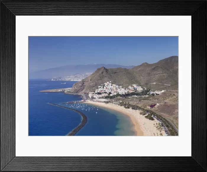 Framed Print : Playa de las Teresitas Beach, San Andres with a view to Pico del Teide, Tenerife Framed Print : Playa de las Teresitas Beach, San Andres with a view to Pico del Teide, Tenerife