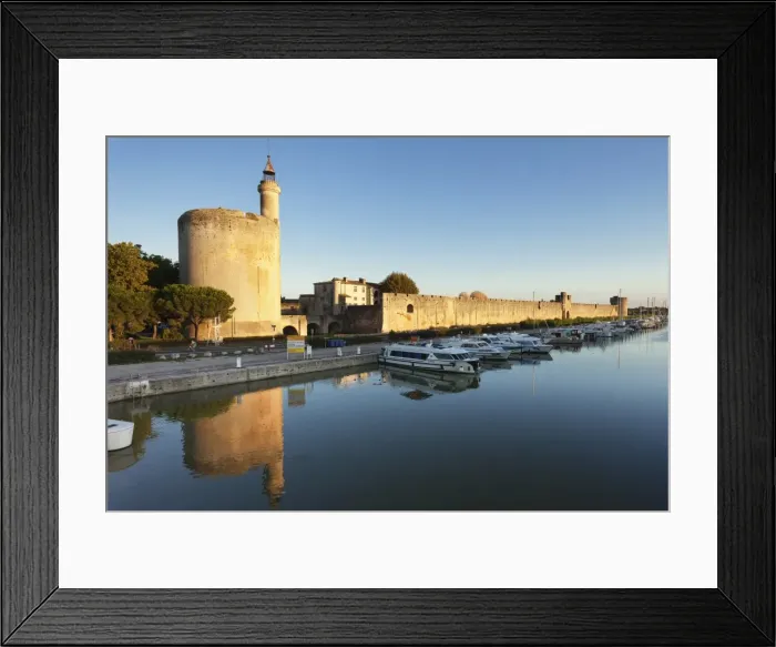 Framed Print : Tour de Constance tower and city wall at sunset, Aigues Mortes, Petit Camargue, Department Gard Framed Print : Tour de Constance tower and city wall at sunset, Aigues Mortes, Petit Camargue, Department Gard