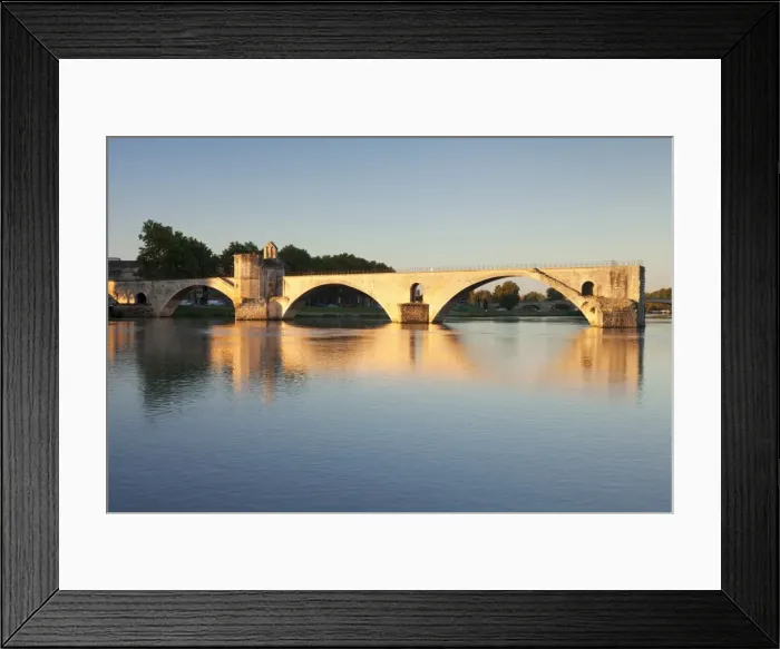 Framed Print : Bridge St. Benezet over Rhone River at sunrise, UNESCO World Heritage Site, Avignon Framed Print : Bridge St. Benezet over Rhone River at sunrise, UNESCO World Heritage Site, Avignon