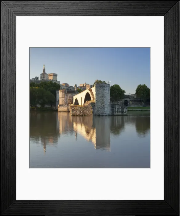 Framed Print : Bridge St. Benezet over Rhone River with Papal Palace behind, UNESCO World Heritage Site Framed Print : Bridge St. Benezet over Rhone River with Papal Palace behind, UNESCO World Heritage Site