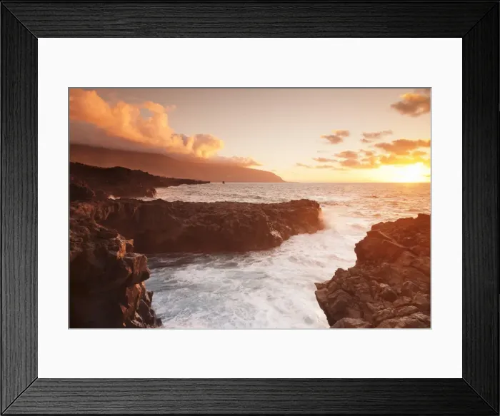 Framed Print : Lava coast of Las Puntas at sunset, El Golfo, biosphere reserve, El Hierro, Canary Islands Framed Print : Lava coast of Las Puntas at sunset, El Golfo, biosphere reserve, El Hierro, Canary Islands