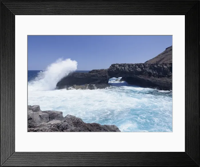 Framed Print : Rock arch, Charco Manso Bay, Punta Norte near Echedo, UNESCO biosphere reserve, El Hierro Framed Print : Rock arch, Charco Manso Bay, Punta Norte near Echedo, UNESCO biosphere reserve, El Hierro