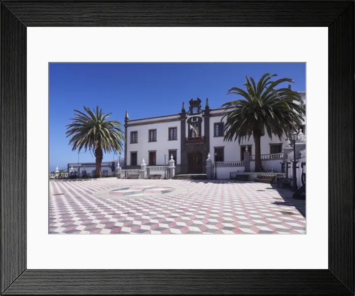 Framed Print : Townhall at Plazza Virrey de Manila Square, Valverde, UNESCO biosphere reserve, El Hierro Framed Print : Townhall at Plazza Virrey de Manila Square, Valverde, UNESCO biosphere reserve, El Hierro