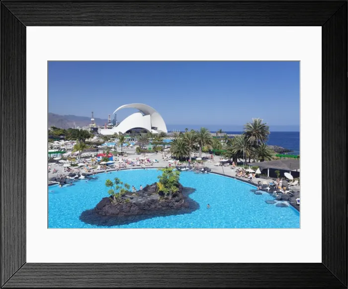 Framed Print : Parque Maritimo by Cesar Manrique and Auditorium by Santiago Calatrava, Santa Cruz Framed Print : Parque Maritimo by Cesar Manrique and Auditorium by Santiago Calatrava, Santa Cruz