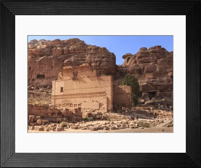 Framed Print : Local men on donkeys pass Qasr al-Bint temple, City of Petra ruins, Petra, UNESCO Framed Print : Local men on donkeys pass Qasr al-Bint temple, City of Petra ruins, Petra, UNESCO