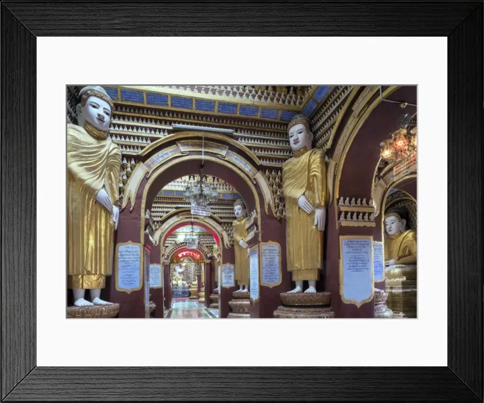Framed Print : Thanboddhay (Thambuddhei) Paya Buddhist temple - buddhas in the interior, Monywa Framed Print : Thanboddhay (Thambuddhei) Paya Buddhist temple - buddhas in the interior, Monywa