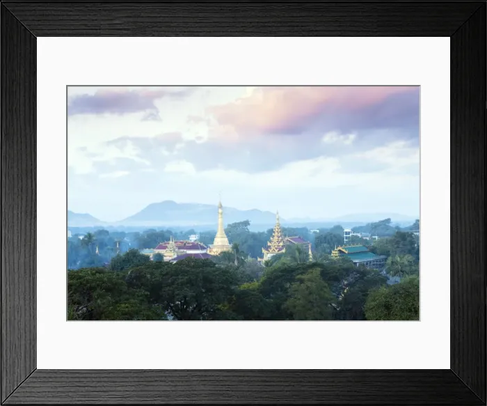 Framed Print : View of Monywa town, Monywa, Sagaing, Myanmar (Burma), Southeast Asia