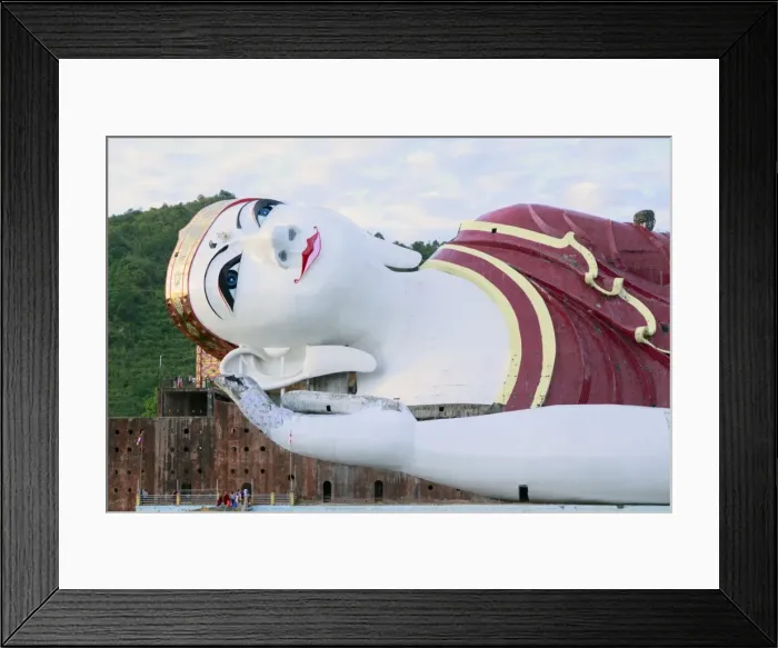 Framed Print : The Win Sein Taw Ya buddha, said to be the largest reclining Buddha image in the world Framed Print : The Win Sein Taw Ya buddha, said to be the largest reclining Buddha image in the world