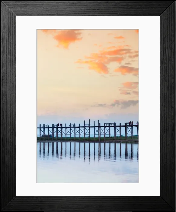 Framed Print : U Bein teak bridge and the Taungthaman Lake near Amarapura, Mandalay, Myanmar (Burma) Framed Print : U Bein teak bridge and the Taungthaman Lake near Amarapura, Mandalay, Myanmar (Burma)