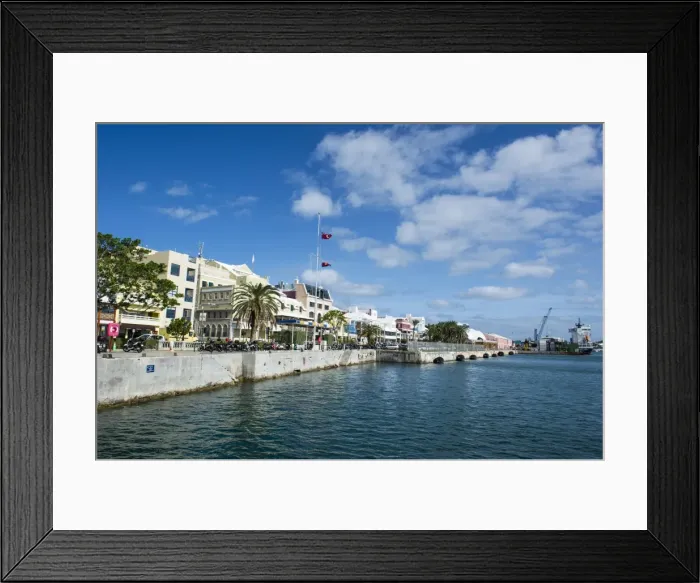 Framed Print : Historical seafront of Hamilton capital of, Bermuda, United Kingdom Framed Print : Historical seafront of Hamilton capital of, Bermuda, United Kingdom