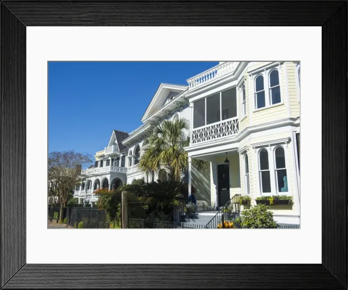 Framed Print : Colonial houses in Charleston, South Carolina, United States of America, North America Framed Print : Colonial houses in Charleston, South Carolina, United States of America, North America