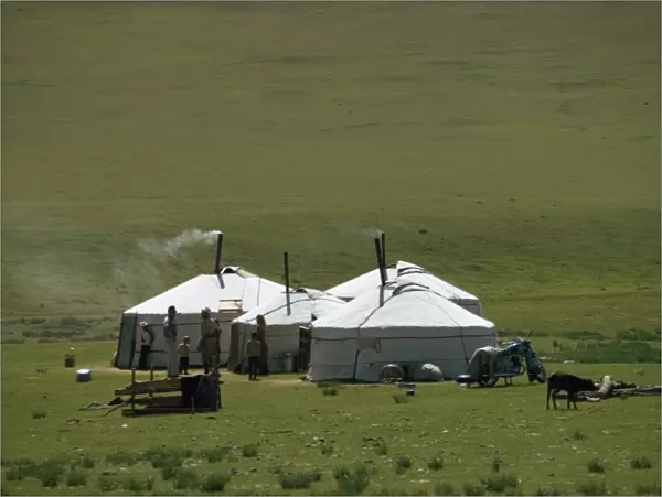 Yurts in a Ger camp near Hangay in Mongolia
