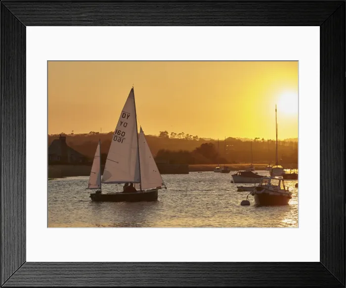 Framed Print : A sunset view of sailing on the River Exe at Topsham, near Exeter, Devon, England Framed Print : A sunset view of sailing on the River Exe at Topsham, near Exeter, Devon, England