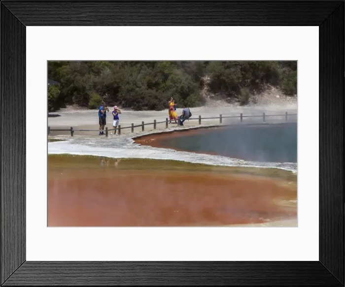 Framed Print : Tourists at the Champagne Pool, hot springs, Waiotapu Goethermal Wonderland, Rotorua Framed Print : Tourists at the Champagne Pool, hot springs, Waiotapu Goethermal Wonderland, Rotorua