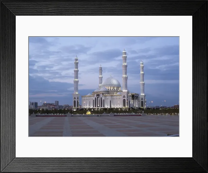Framed Print : Hazrat Sultan Mosque, the largest in Central Asia, at dusk, Astana, Kazakhstan, Central Framed Print : Hazrat Sultan Mosque, the largest in Central Asia, at dusk, Astana, Kazakhstan, Central