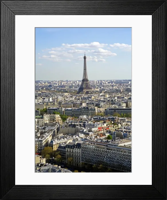 Framed Print : Elevated view over the city with the Eiffel Tower in the distance, Paris, France, Europe Framed Print : Elevated view over the city with the Eiffel Tower in the distance, Paris, France, Europe