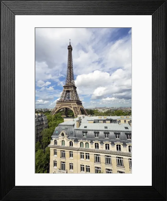 Framed Print : Elevated view over the city with the Eiffel Tower in the distance, Paris, France, Europe Framed Print : Elevated view over the city with the Eiffel Tower in the distance, Paris, France, Europe