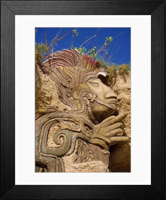 Framed Print : Sculpted Aztec motif Framed Print : Sculpted Aztec motif