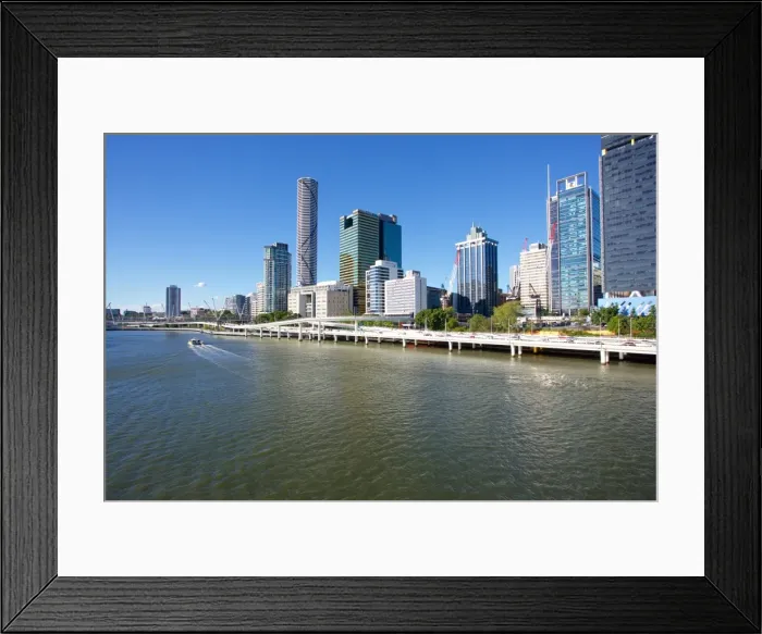 Framed Print : City Skyline from Victoria Bridge, Brisbane, Queensland, Australia, Oceania Framed Print : City Skyline from Victoria Bridge, Brisbane, Queensland, Australia, Oceania