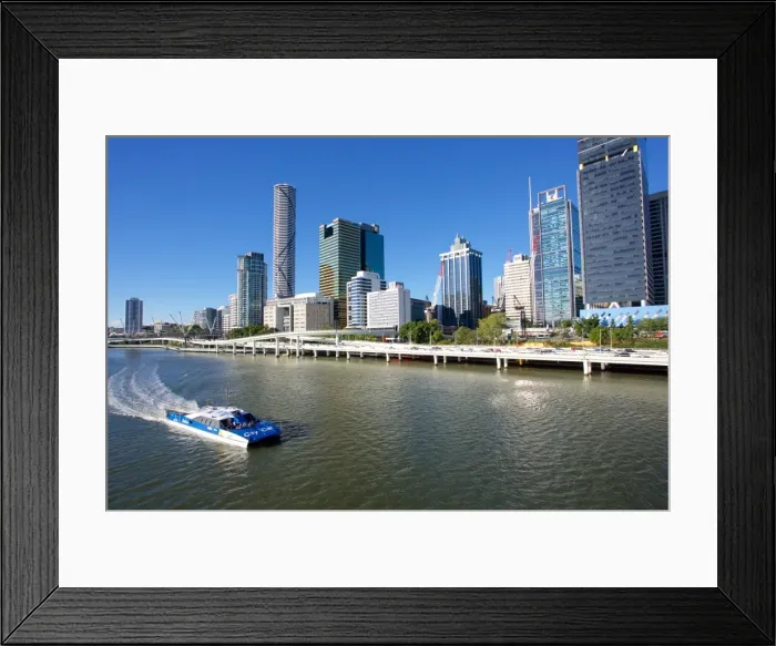 Framed Print : City Skyline from Victoria Bridge, Brisbane, Queensland, Australia, Oceania Framed Print : City Skyline from Victoria Bridge, Brisbane, Queensland, Australia, Oceania