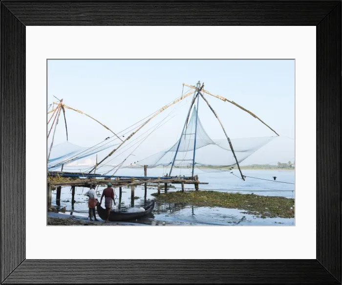 Framed Print : Chinese nets at dawn, Fort Kochi (Cochin), Kerala, India, South Asia Framed Print : Chinese nets at dawn, Fort Kochi (Cochin), Kerala, India, South Asia