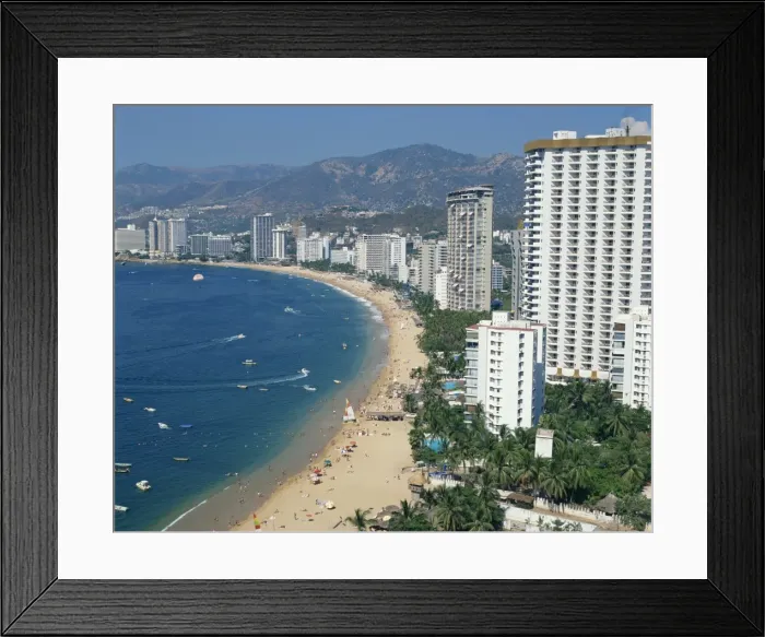 Framed Print : The beach and high rise buildings at the resort of Acapulco Framed Print : The beach and high rise buildings at the resort of Acapulco