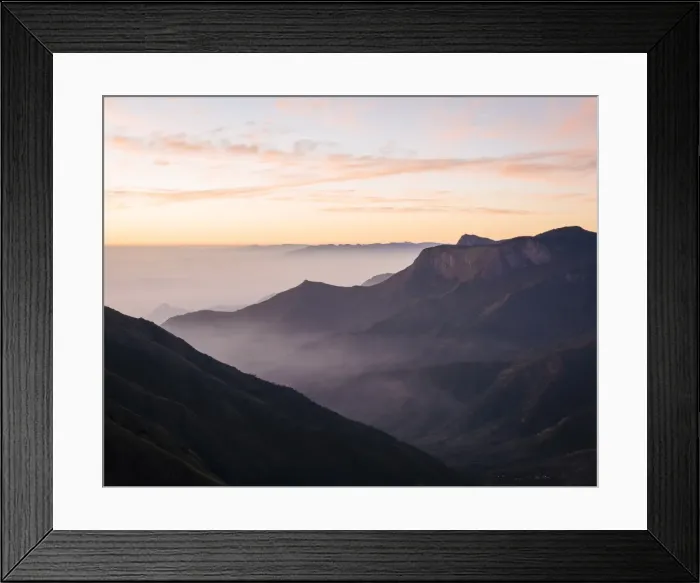 Framed Print : Dawn light from Top Station, Kerala, India, South Asia Framed Print : Dawn light from Top Station, Kerala, India, South Asia
