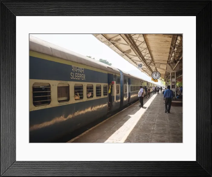 Framed Print : Karwal train station platform, Goa, India, South Asia Framed Print : Karwal train station platform, Goa, India, South Asia