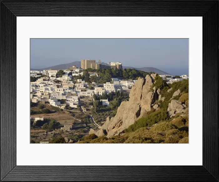 Framed Print : Overview of Chora and the Monastery of St. John the Theologian, UNESCO World Heritage Site Framed Print : Overview of Chora and the Monastery of St. John the Theologian, UNESCO World Heritage Site