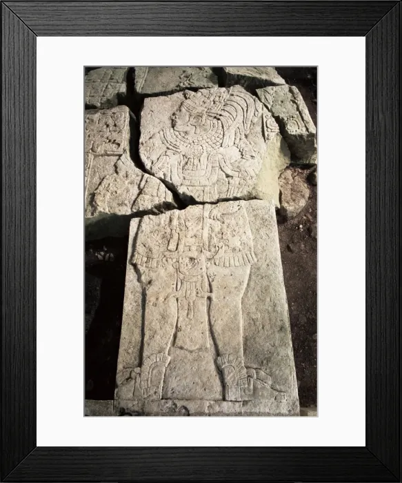 Framed Print : Stela 1, dating from 741AD